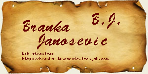 Branka Janošević vizit kartica
